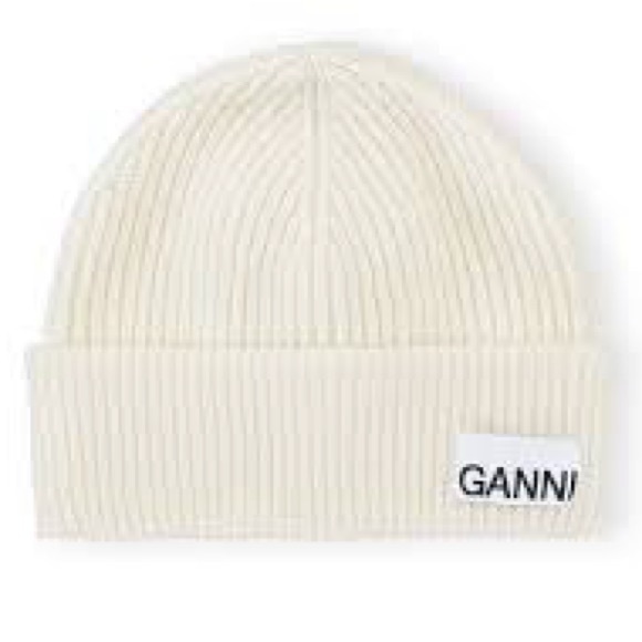 Ganni Accessories - GANNI Oversized Ribbed Beanie - NWT - Ecru